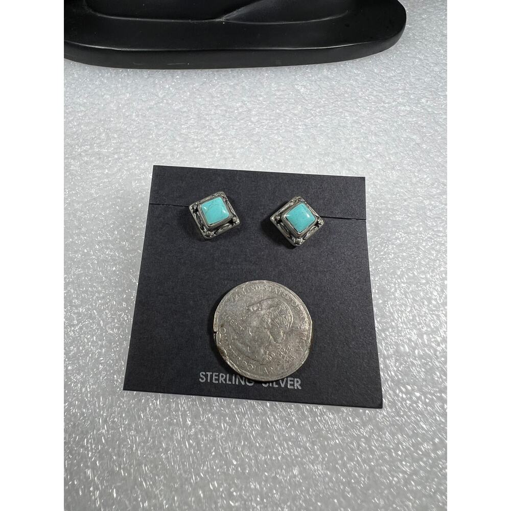 Vintage Sterling Silver Turquoise Southwestern Country Western Rodeo Deadstock - Picture 15 of 16